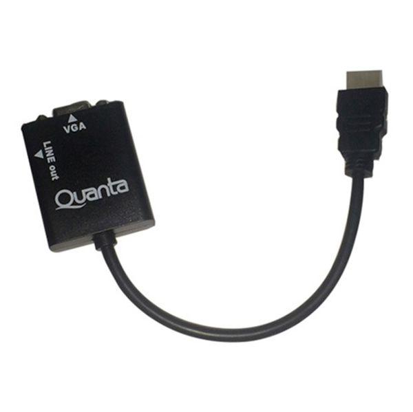 ADAPTADOR QUANTA HDMI A VGA QTHDV34-NG 1080P 720P - NEGRO