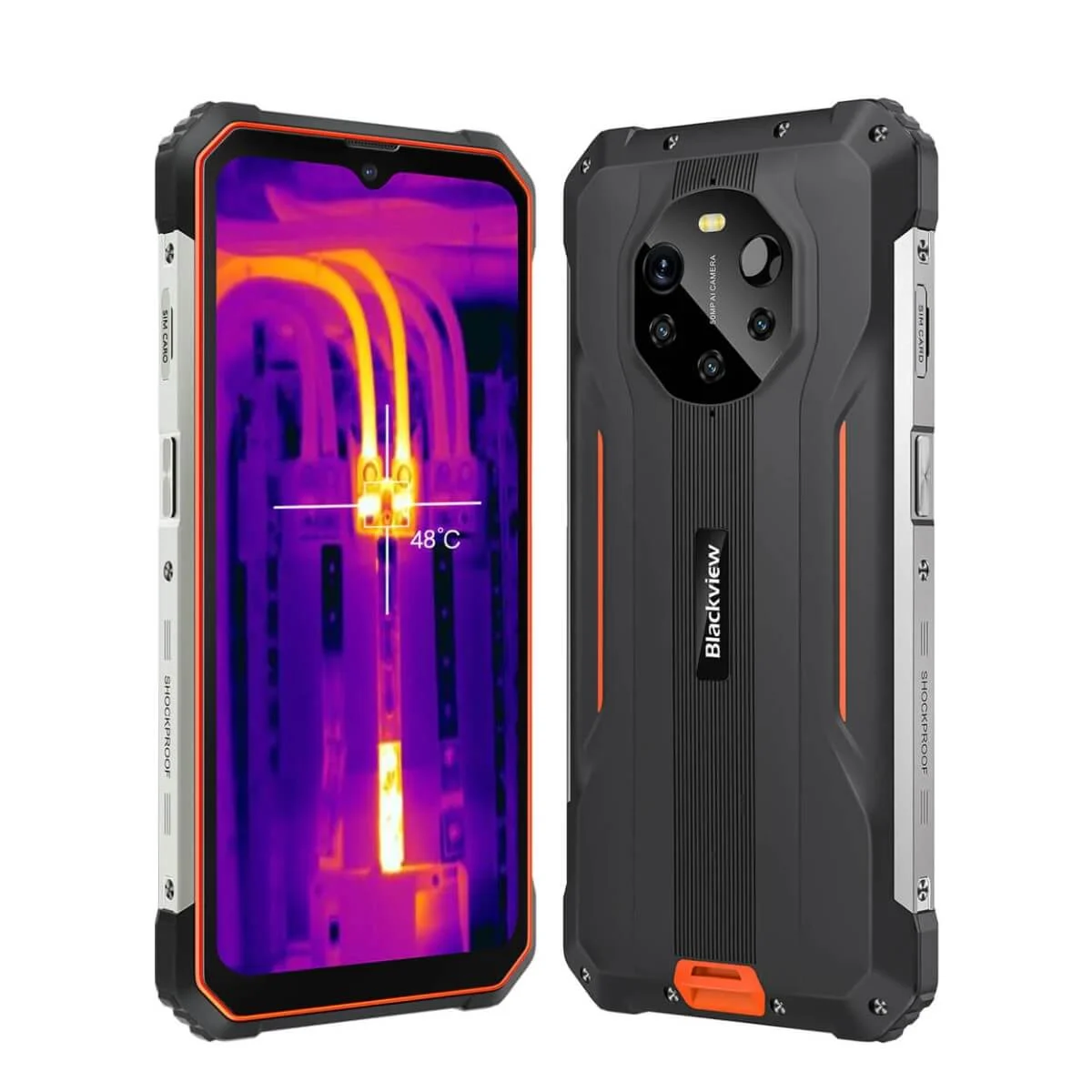 CELULAR BLACKVIEW BL8800 PRO 128GB/8GB 5G C/ CAM TERMICA MECHA ORANGE RESIST GOLPES/AGUA