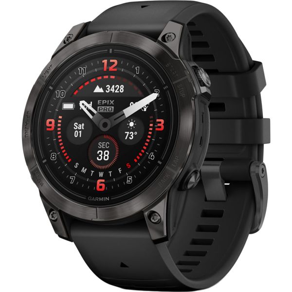RELOJ GARMIN EPIX PRO GEN 2 47MM SAPPHIRE CARBON GRAY DLC TITANIUM - BLACK BAND 010-02803-10
