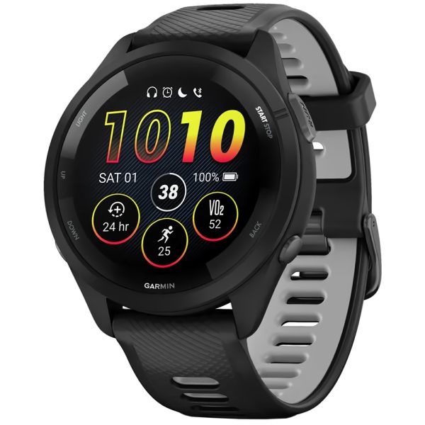 RELOJ GARMIN FORERUNNER 265 BLACK - BLACK POWDER GRAY BAND 010-02810-00