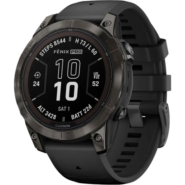 RELOJ GARMIN FENIX 7 PRO SAPPHIRE SOLAR CARBON GRAY DLC TITANIUM-BLACK BAND 010-02777-13