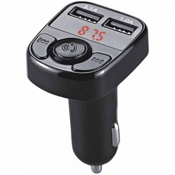 CARGADOR P/ AUTO TRANSMISOR FM SATELLITE A-MP39B USB-A BLACK