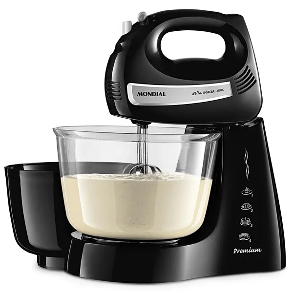 BATIDORA PRATICA MONDIAL BELLA MASSA B-23-NP 4L 500W 4VEL BLACK 220V