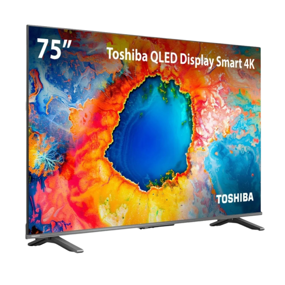 TV SMART 75  TOSHIBA 75C450NS QLED 4K FLS GOOGLE TV DA DIG VOICE REMOTE BT CAST HDR10+