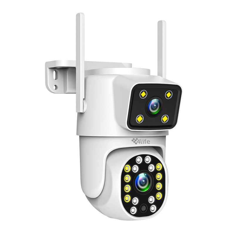 CAMARA IP 4LIFE OUTDOOR DUALVUE 2X 4MP 360 NIGHT VISION MIC ALARMA APPTUYA WHITE