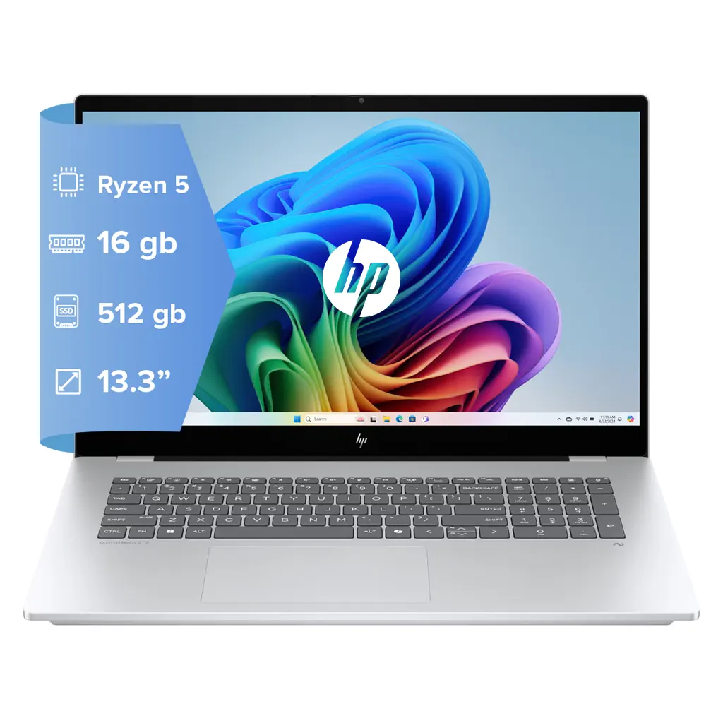 NOTEBOOK HP OMNIBOOK 7 AERO 13-BG1000 IA RYZEN 5-340 16GBD5 512SSD 13 3  2K IPS W11 ING SILVER