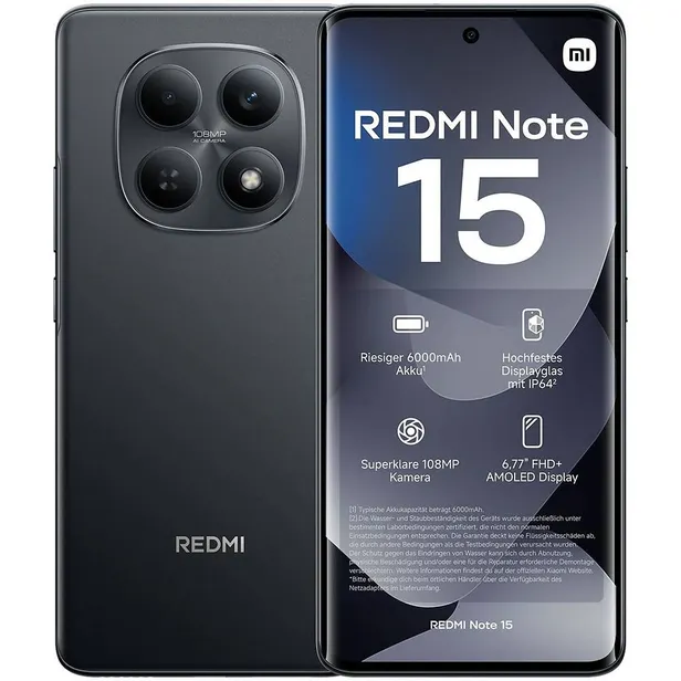 CELULAR XIAOMI REDMI NOTE 15 DUAL 256GB 8GB BLACK