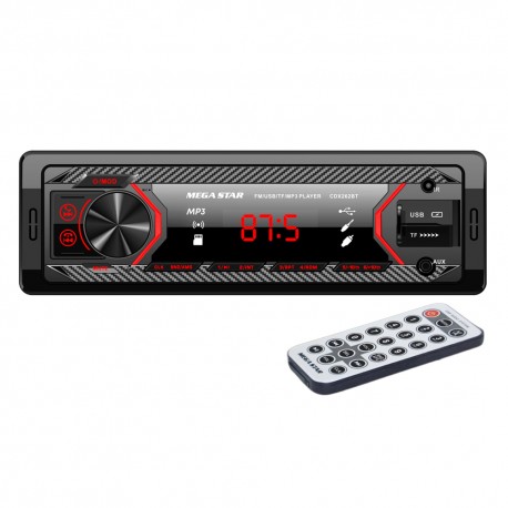 AUTORRADIO MEGA STAR CDX262BT BT 2USB TF MP3 FM AUX BLACK