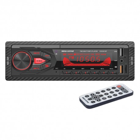 AUTORRADIO MEGA STAR CDX261BT BT 2USB TF MP3 FM AUX BLACK