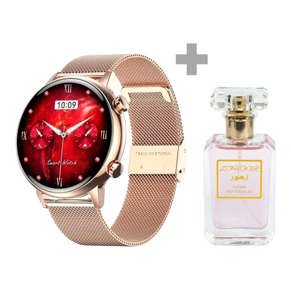 RELOJ SMART G-TIDE ROMANCE ROSE GOLD + PERF ZOHOOR KIT