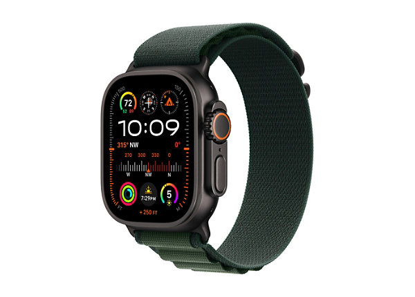 APPLE WATCH ULTRA 2 49MM GPS CELL MX4R3LW A TITANIUM BLACK LOOP ALPRINE GREEN