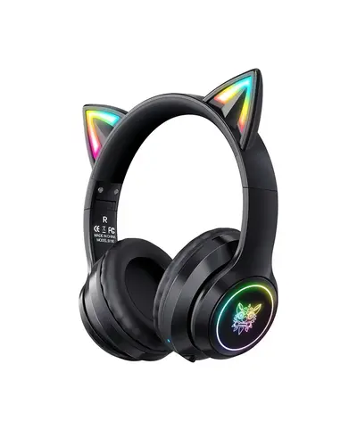 AURICULAR WIRELESS ONIKUMA GAMING B90 C OREJAS DE GATO RGB BT PURPLE