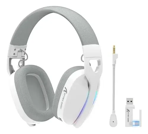 AURICULAR WIRELESS ATTACK SHARK L90 RGB TRI MODE SOUND 7 1 CON MICROFONO 215G WHITE