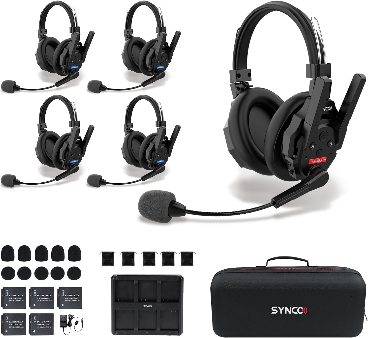 AURICULAR INTERCOM SYNCO XTALK MAX 5 - 5 PERSON - 500M - CALL BT