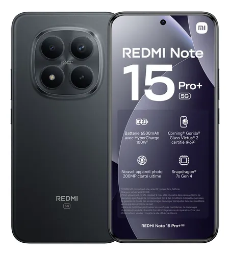 CELULAR XIAOMI REDMI NOTE 15 PRO+ 5G DUAL 512GB 12GB BLACK