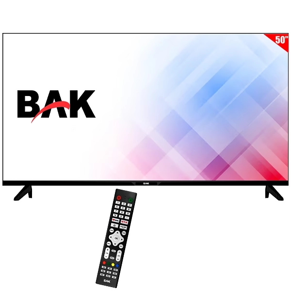 TV SMART 50  BAK BK-50S 4K ULTRA HD WIFI DIGITAL GOOGLE TV BLACK