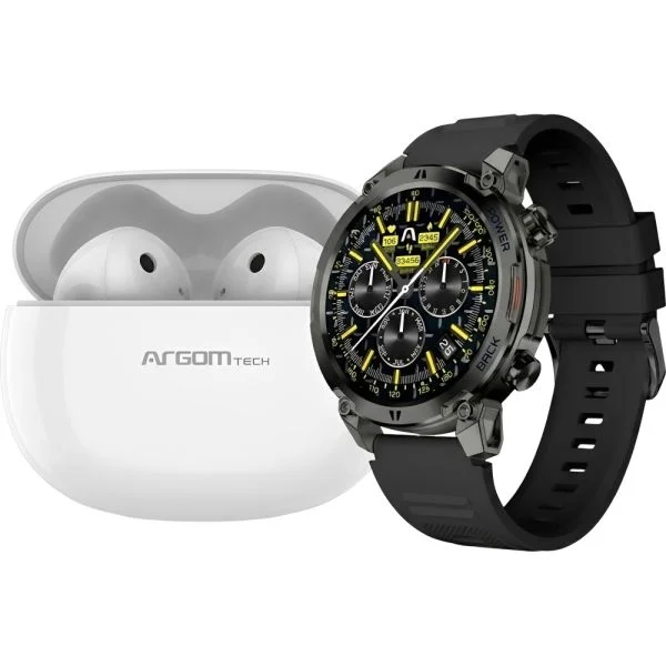 RELOJ SMART ARGOM SKEIWATCH C70 ARG-WT-6070BK + AURICULAR E55 5055GN