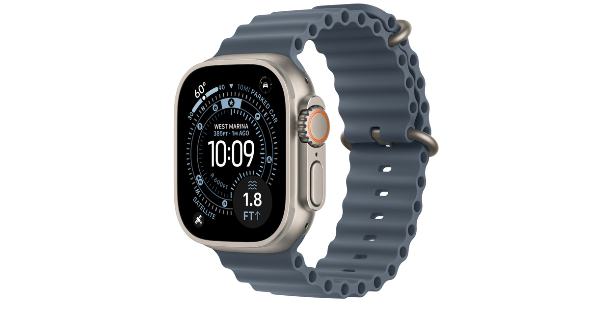 APPLE WATCH ULTRA 3 49MM GPS CELL MEWH4LW A TITANIUM NATURAL OCEAN ANCHOR BLUE